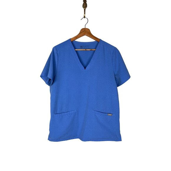 Figs Three Pocket Scrub Top Blue Women's Sz. M-L? Hospital Medical Scrub Top - Picture 1 of 7